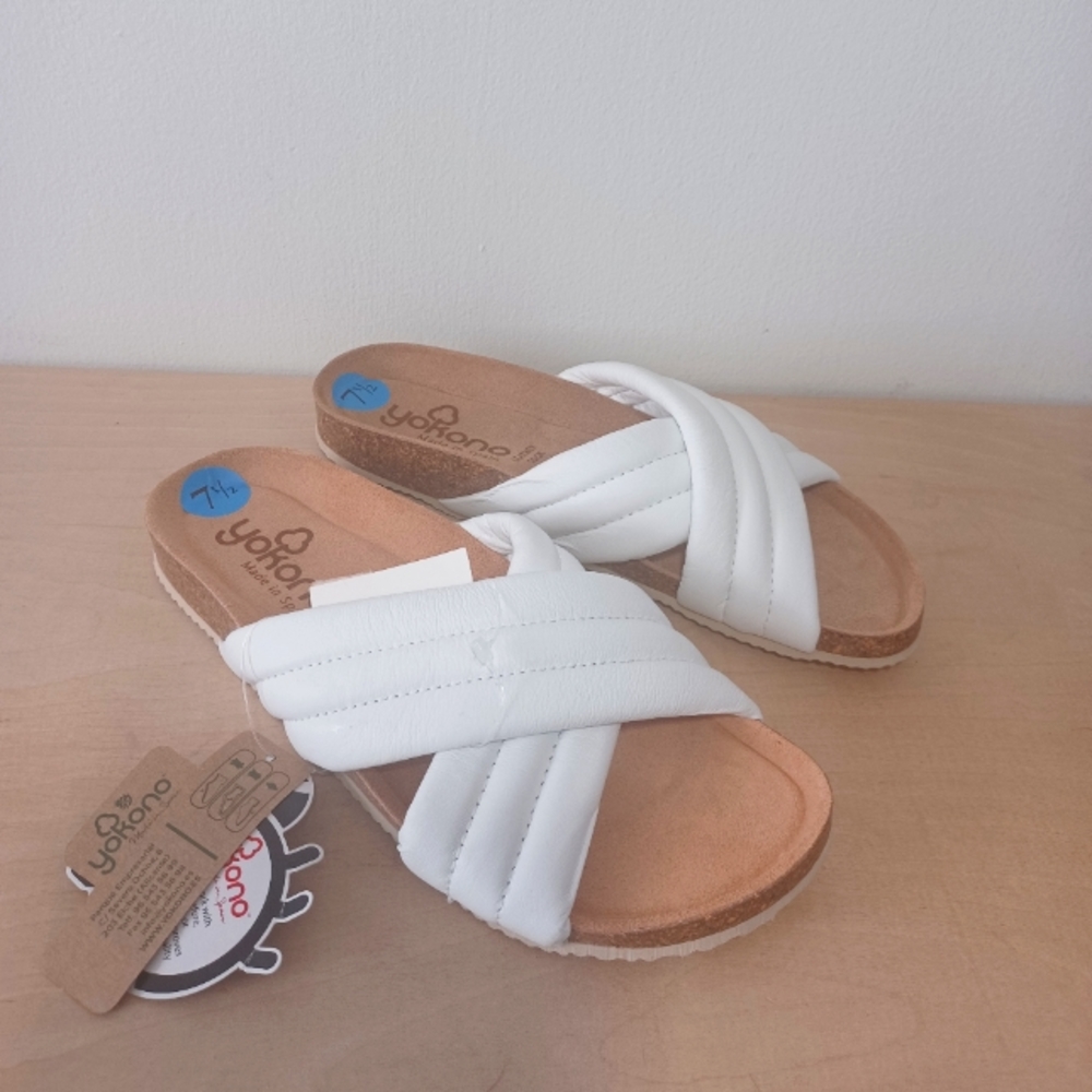 YOKONO Slip on quilted Sandals size 7.5 NEW